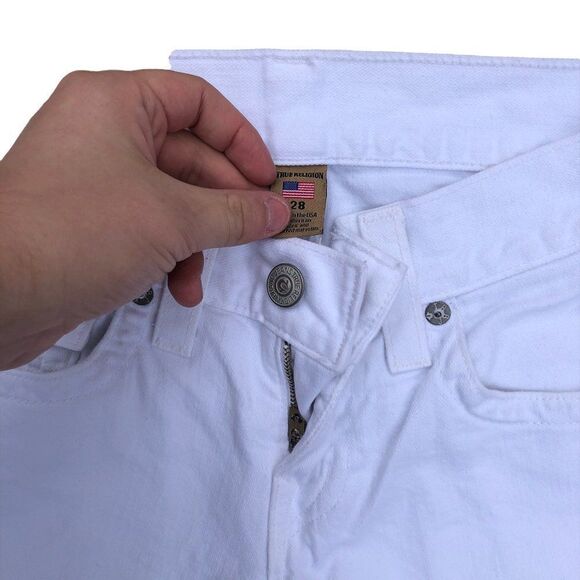 TRUE Religion Jeans Size 28 RICKY RELAXED STRAIGHT White - Picture 6 of 8
